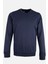 Erkek Bisiklet Yaka Sweatshirt Merserize Dokuma Pamuk Rahat Kalıp Lacivert 1