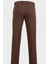 Erkek Klasik Pantolon Esnek Kumaş Mevsimlik Modern Fit Kahverengi 3