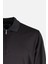 Erkek Sweatshirt Polo Yaka Merserize Dokuma Fermuarlı Siyah 2