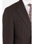 Erkek Klasik Takım Elbise Soft Çizgili Flanel Yün Mono Yaka Rahat Kalıp Kahverengi 7