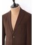 Erkek Iki Düğme Ceket Yün Astarsız Mono Yaka Slim Fit Kahverengi 3