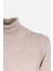 Erkek Tam Balıkçı Yaka Triko Kazak Slim Fit Yün Bej 2