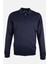 Erkek Sweatshirt Polo Yaka Merserize Dokuma Fermuarlı Lacivert 1