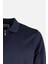 Erkek Sweatshirt Polo Yaka Merserize Dokuma Fermuarlı Lacivert 2