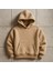 Açık Kahve Kalın 3 Iplik Şardonlu Kapüşonlu Unisex Sweatshirt.pamuklu Kışlık Model, Dolgun Kaliteli 2
