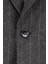 Erkek Iki Düğme Ceket Casual Kapitone Yelekli Yün Çift Yırtmaç Gri 6