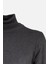 Erkek Tam Balıkçı Yaka Triko Kazak Slim Fit Yün Füme 2