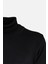 Erkek Tam Balıkçı Yaka Triko Kazak Slim Fit Yün Siyah 2