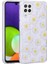 Galaxy M22 Kılıf Simli Desenli Kamera Korumalı Parlak Akre Popy Kapak-Papatya 1