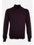 Erkek Tam Balıkçı Yaka Triko Kazak Slim Fit Yün Mürdüm 1