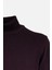 Erkek Tam Balıkçı Yaka Triko Kazak Slim Fit Yün Mürdüm 2