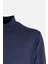 Erkek Yarım Balıkçı Yaka Triko Kazak Pamuk Kaşmir Slim Fit Lacivert 2