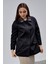 Mia Siyah Ekose Yaka Cepli Oversize Trençkot 3