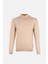 Erkek Yarım Balıkçı Yaka Triko Kazak Pamuk Kaşmir Slim Fit Camel 1