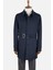 Erkek Trençkot Pamuklu Kuşaklı Modern Fit Mevsimlik Lacivert 1