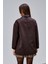 Mia Acı Kahve Ekose Yaka Cepli Oversize Trençkot 5