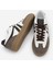 Kadın Sneaker Bağcıklı Düz Taban Retro Spor Ayakkabı Enoy Kahve 7