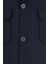 Erkek Safari Ceket Astarsız Mono Yaka Baharlık Slim Fit Lacivert 8