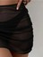 Beli Lastikli Büzgülü Bikini Üstü Plaj Tül Etek 3