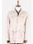 Erkek Trençkot Kadife Kumaş Kuşaklı Safari Cepli Modern Fit Mono Yaka Bej 5