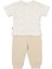 Organik Süprem Double Patiksiz Mini Pijama Takımı 2li (Organıc My Mushroom) Bej 2