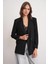 4516 Kadın Bezayağı Blazer Ceket Siyah 1