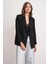 4516 Kadın Bezayağı Blazer Ceket Siyah 3