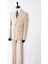 Erkek Kruvaze Takım Elbise Kendinden Dokulu Sivri Yaka Modern Fit Bej 2
