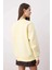 3 Iplik Şardonlu Bisiklet Yaka Sweatshirt Sarı 2