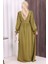 Düğme Detay Elbise 6055 Yağ Yeşili 4