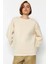 3 Iplik Şardonlu Bisiklet Yaka Sweatshirt Bej 1