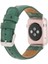 Apple Watch Uyumlu Deri Kordon 42-44-45MM De6 Yeşil 2