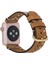Apple Watch Uyumlu Deri Kordon 42-44-45MM Aqua V18 Taba 2