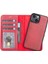 Apple iPhone 13 Mini Uyumlu Deri Cüzdanlı Kılıf V4EF Kırmızı 5