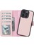 Apple iPhone 14 Pro Uyumlu Deri Cüzdanlı Kılıf Mwwn Nu2 Pembe 5