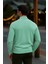 Erkek Basic Kışlık Yarım Boğazlı Uzun Mint Kazak 5