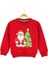 Noel Baba ve Ağaç Baskılı Yılbaşı Yeniyıl Kırmızı Sweatshirt 1