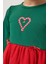 Kız Çocuk Pamuklu Yeşil Kalpli Uzun Kollu Tüllü Kırmızı Etekli Elbise - Yılbaşı Konseptli 6