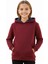 Kız Çocuk Bordo Kapüşonlu Cepli 3 İplik Sweatshirt BGL-ST04998 4