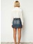 Kadın %100 Pamuk Yüksek Bel Mini Denim Etek Fonksiyonel Dayanıklı Kaliteli Konforlu Modern 5