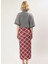 Kadın Kalem Yüksek Bel Ekose Desenli Maxi Örme Etek %99 Polyester %1 Elastan Fonksiyonel Şık 5