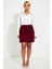 Kadın Düz Dokuma Süet Mini Etek Bağcıklı Cep Detaylı Fonksiyonel Dayanıklı Kaliteli Modern 4