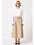 Kadın Gabardin Maxi Etek Yüksek Bel Çift Kemer Detaylı Düz Desen Fonksiyonel Dayanıklı Şık 4