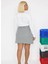 Kadın Kareli Dokuma Mini Etek Yüksek Bel Düğme Detaylı Fonksiyonel Dayanıklı Kaliteli Spor 5