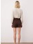 Kadın Normal Bel Yırtmaçlı Mini Şort Etek Düz Desen Interlok Kumaş Fonksiyonel Dayanıklı Şık 5