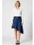 Kadın Asimetrik Midi Denim Etek %100 Pamuk Fonksiyonel Dayanıklı Kaliteli Konforlu Estetik 4