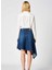 Kadın Asimetrik Midi Denim Etek %100 Pamuk Fonksiyonel Dayanıklı Kaliteli Konforlu Estetik 5