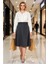 Kadın Midi Kloş Etek Çizgili Dokuma Poliviskon Kalıp Fonksiyonel Dayanıklı Kaliteli Modern 3