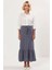 Kadın Maxi Etek Fırfır Detaylı %100 Pamuk A Kesim Düz Desenli Fonksiyonel Dayanıklı Modern 4