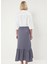 Kadın Maxi Etek Fırfır Detaylı %100 Pamuk A Kesim Düz Desenli Fonksiyonel Dayanıklı Modern 5